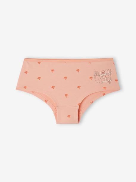 Pack de 5 shorties 'summer' de algodón orgánico para niña melocotón 