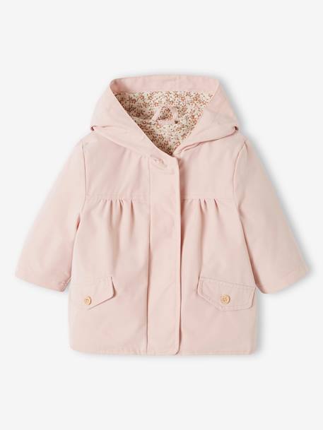 Parka 3 en 1 bebé con chaqueta acolchada desmontable rosa maquillaje 