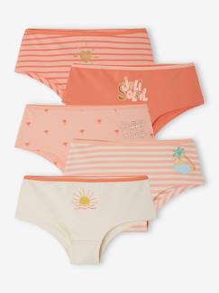 Niña-Ropa interior-Pack de 5 shorties "summer" de algodón orgánico para niña