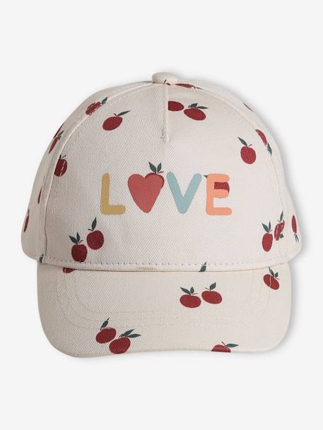 Gorra manzanas bebé niña crudo 