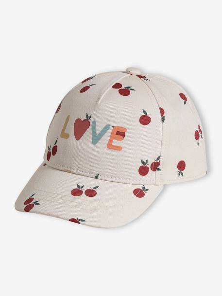 Gorra manzanas bebé niña crudo 