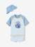 Conjunto de baño anirrayos UV camiseta + braguita + sombrero bob bebé niño azul océano 