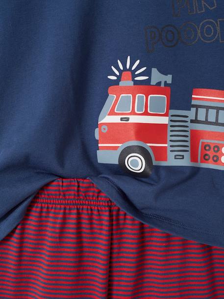 Pack de pijama + pijama con short bomberos para niño azul océano 