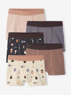 Algodón orgánico-Niño-Ropa interior-Pack de 5 boxers stretch estampado gráfico de algodón orgánico, niño