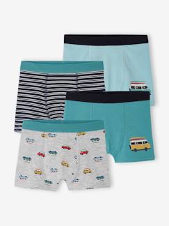 Niño-Ropa interior-Slips y bóxers-Pack de 4 bóxers stretch «van» de algodón orgánico para niño