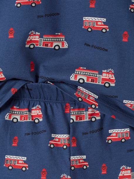 Pack de pijama + pijama con short bomberos para niño azul océano 