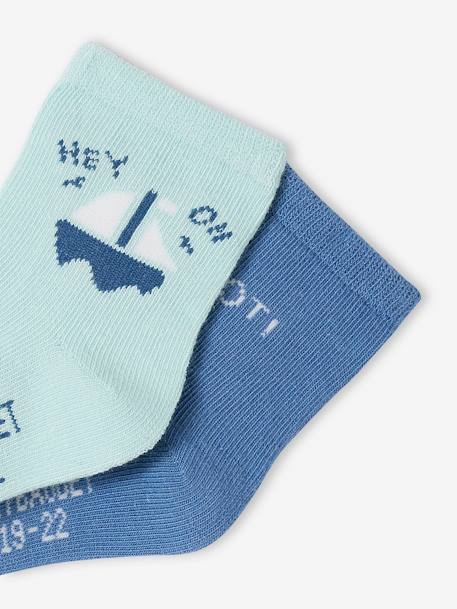 Pack de 2 pares de calcetines 'grumete' bebé niño azul 