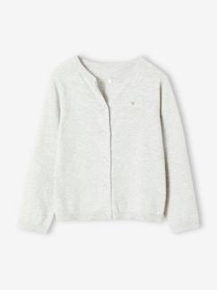 Niña-Jerséis, chaquetas de punto, sudaderas-Chaquetas de punto-Chaqueta Basics de punto fino para niña