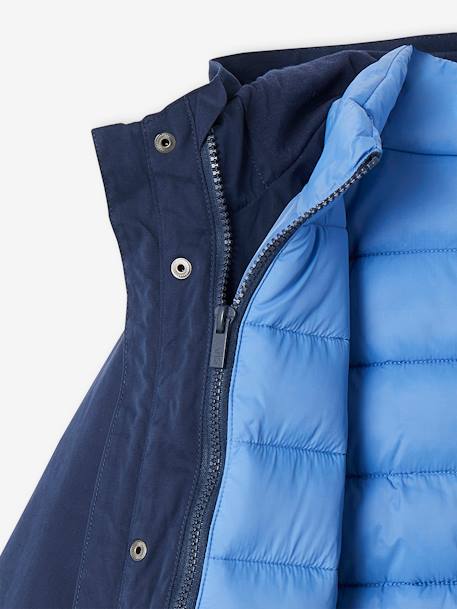 Parka 3 en 1 de entretiempo con chaleco acolchado extraíble para niño azul marino 