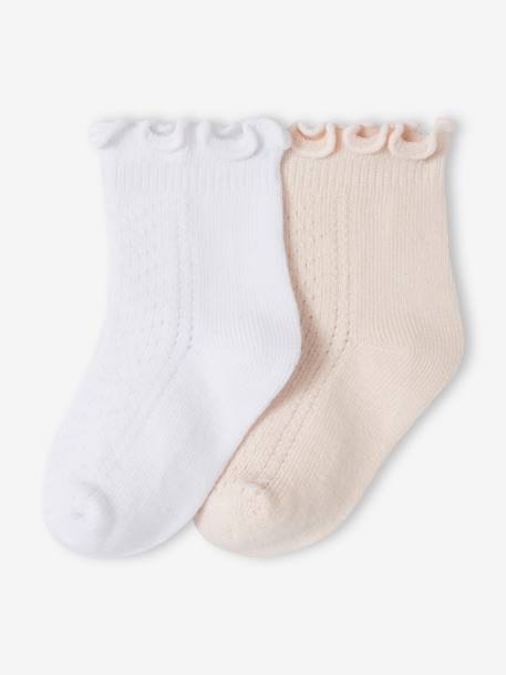 Pack de 2 pares de calcetines de ceremonia para bebé niña