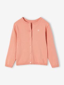 Niña-Jerséis, chaquetas de punto, sudaderas-Chaqueta Basics de punto fino para niña