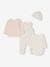 Conjunto para recién nacido con 4 prendas personalizable azul claro+rosa rosa pálido 