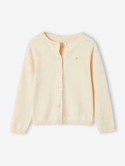 Niña-Jerséis, chaquetas de punto, sudaderas-Chaqueta Basics de punto fino para niña