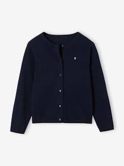 Niña-Jerséis, chaquetas de punto, sudaderas-Chaqueta Basics de punto fino para niña