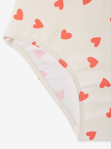 Pack de 2 bañadores con corazones para niña coral 