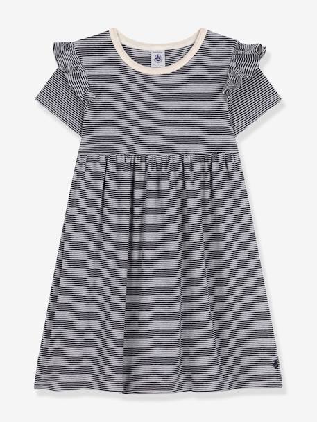 Vestido de manga corta PETIT BATEAU azul 