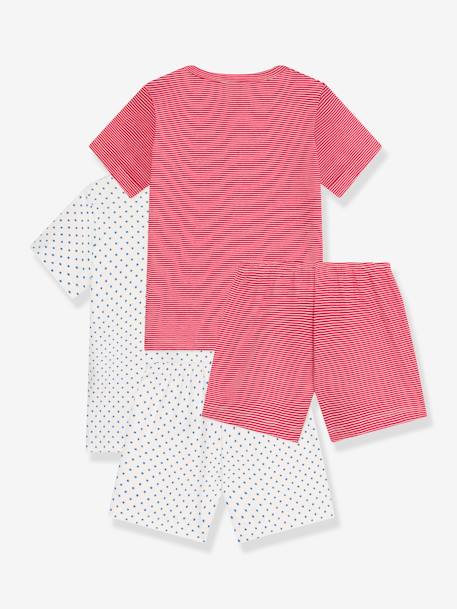 Pack de 2 pijamas con short PETIT BATEAU rayas rojas 