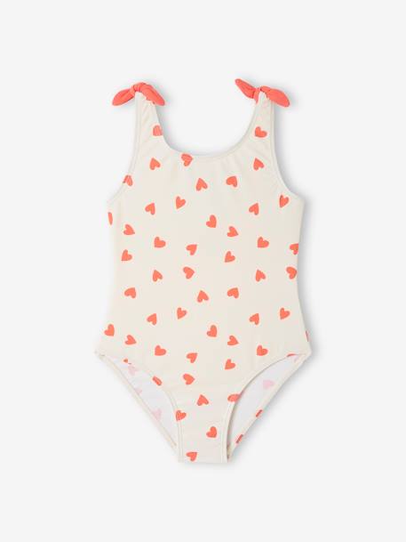 Pack de 2 bañadores con corazones para niña coral 