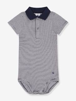 -Body de manga corta con cuello polo PETIT BATEAU