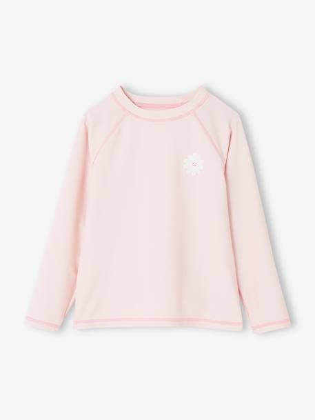 Camiseta de baño antirrayos UV para niña rosa estampado 