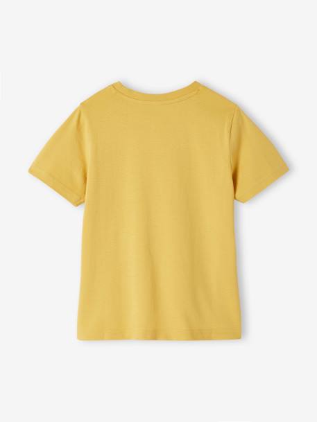 Camiseta de manga corta con mensaje niño amarillo+azul eléctrico+azul oscuro+blanco+verde sauce 