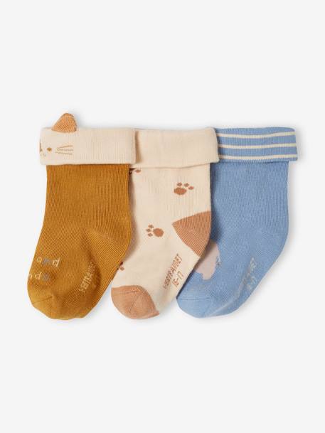 Pack de 3 pares de calcetines "animales" para bebé