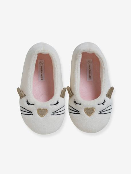 Zapatillas de casa infantiles estilo bailarinas con interior de terciopelo crudo 