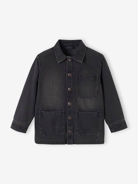 Sobrecamisa vaquera estilo worker para niño denim gris 