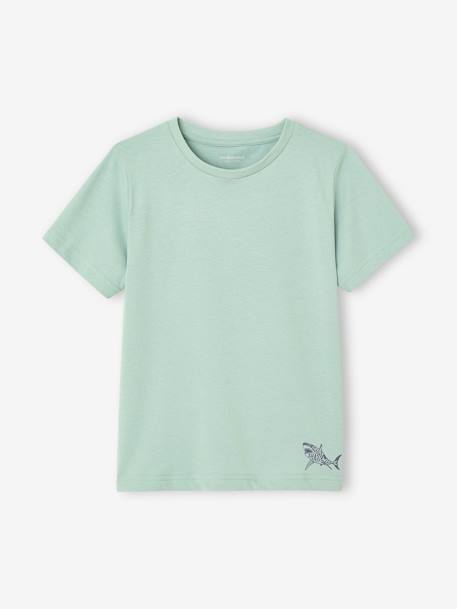 Pack de 3 camisetas surtidas de manga corta, para niño azul azur+blanco jaspeado+capuchino+verde+verde agua 