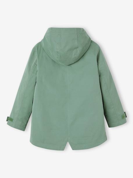 Parka 3 en 1 de entretiempo con chaleco acolchado extraíble para niño azul marino+verde sauce 