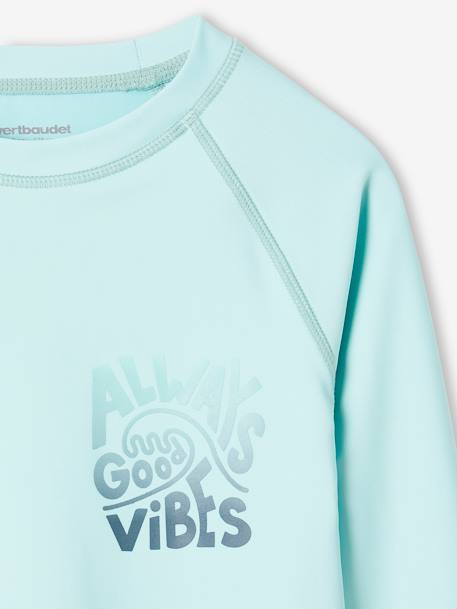 Camiseta de baño antirrayos UV para niño verde agua 