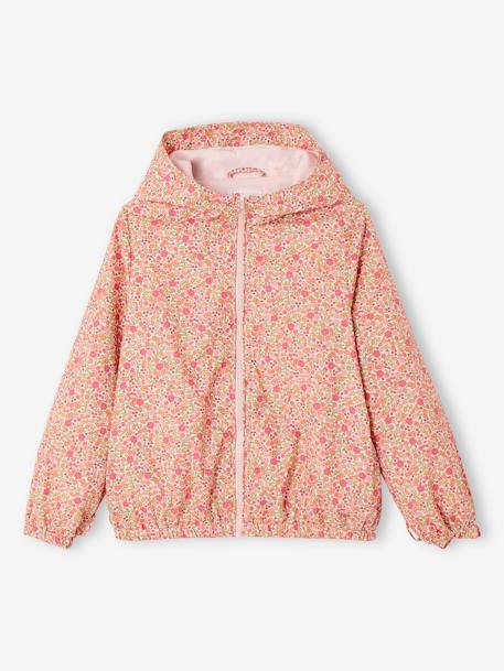 Parka con capucha 3 en 1 niña con cortaviento de flores desmontable caqui 