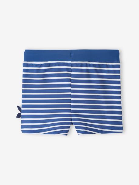 Bañador short tiburón para niño rayas azul 