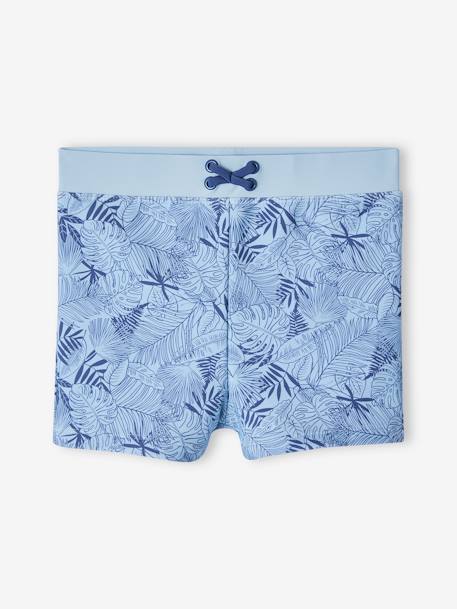 Bañador short 'hojas' niño azul claro 