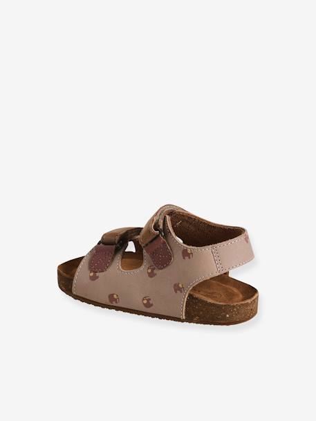 Sandalias con cierre autoadherente de piel para bebé niño beige estampado+MARRON MEDIO ESTAMPADO+rojo 