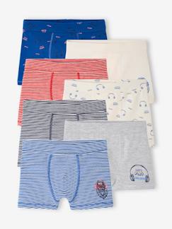 Niño-Ropa interior-Slips y bóxers-Pack de 7 bóxers stretch «Oso» de algodón orgánico para niño