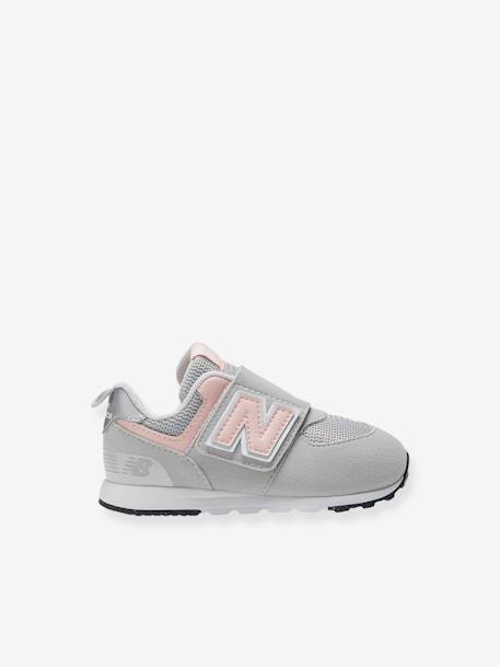 Zapatillas con cierre autoadherente NW574PK NEW BALANCE® para bebé gris ratón 