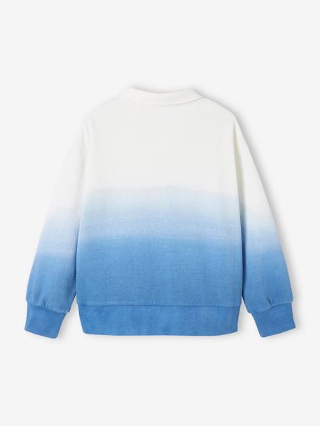 Sudadera con cuello polo y efecto «deep & dye» para niño azul azur 