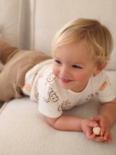 Camiseta «Smiley» para bebé crudo 