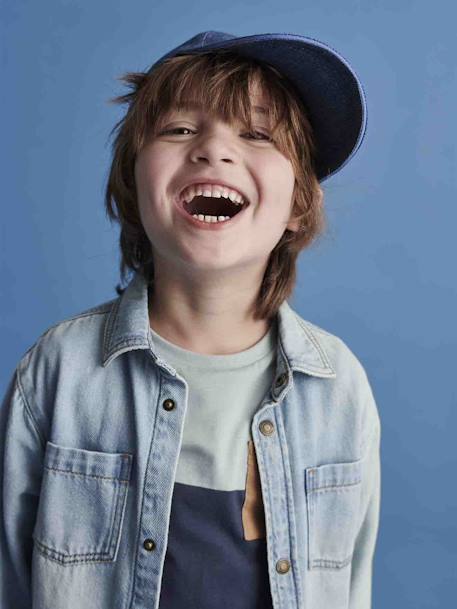 Camisa vaquera para niño denim black+denim bleached+stone 