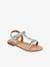 Sandalias de piel infantiles con cierre autoadherente Ibiscus LES TROPEZIENNES® PAR M. BELARBI coral+plata 