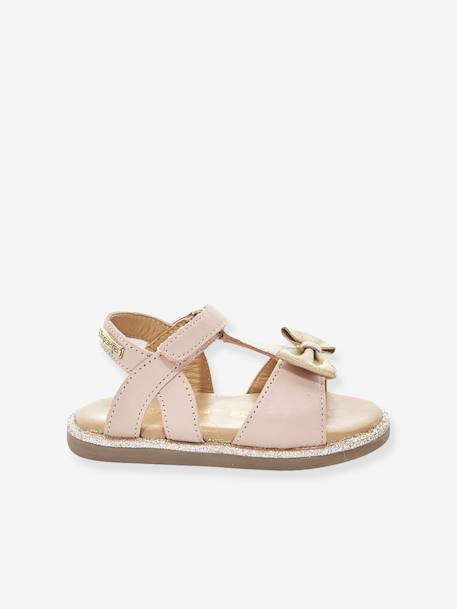 Sandalias de piel con cierre autoadherente para bebé Izorro LES TROPEZIENNES® PAR M. BELARBI beige dorado+rosa 