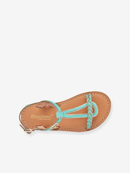 Sandalias de piel infantiles Bappy LES TROPEZIENNES® PAR M. BELARBI amarillo+azul turquesa+beige+coral 