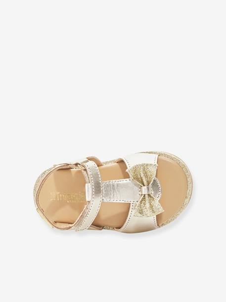 Sandalias de piel con cierre autoadherente para bebé Izorro LES TROPEZIENNES® PAR M. BELARBI beige dorado+rosa 