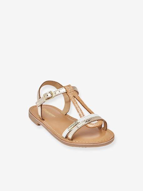 Sandalias de piel infantiles Bada LES TROPEZIENNES® PAR M. BELARBI beige dorado+bronce 