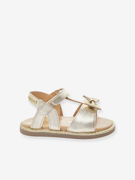 Sandalias de piel con cierre autoadherente para bebé Izorro LES TROPEZIENNES® PAR M. BELARBI beige dorado+rosa 