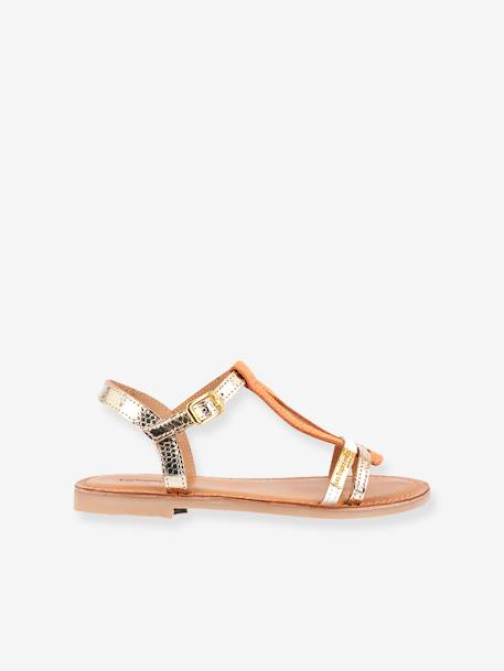 Sandalias de piel infantiles Bada LES TROPEZIENNES® PAR M. BELARBI beige dorado+bronce 