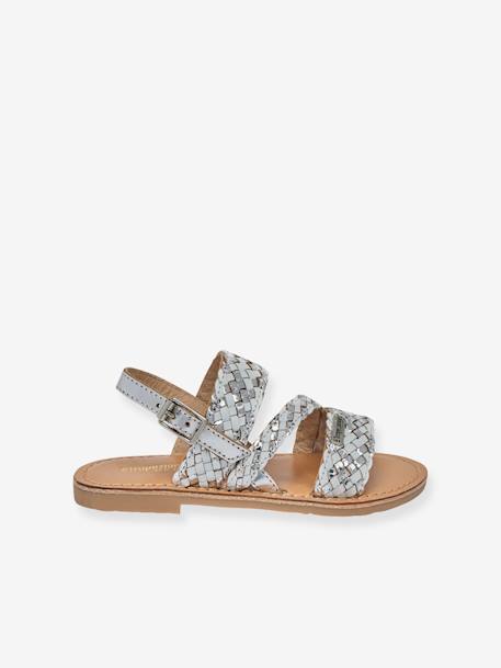 Sandalias de piel infantiles Bamako LES TROPEZIENNES® PAR M. BELARBI multicolor+plata 