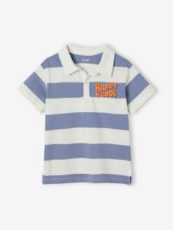 camisetas-Niño-Polo de manga corta a rayas anchas para niño
