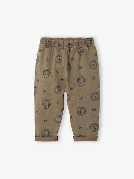 Pantalón de felpa estampado para bebé caqui+crudo 